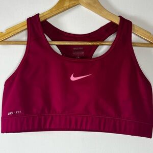 Nike Sports Bra - Berry Pink with Light Pink Swoosh